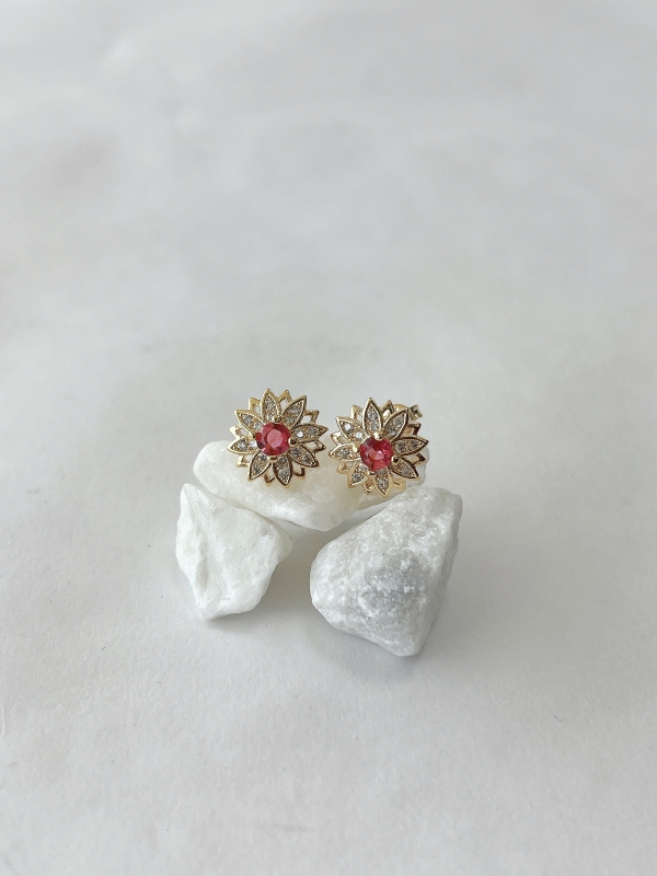 ARETE GIRASOL ROSADO