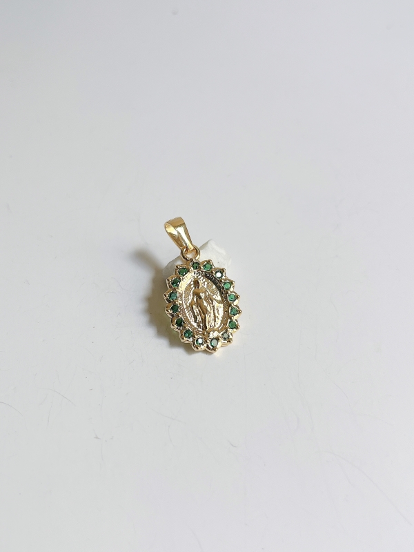 MEDALLA MILAGROSA CIRCON VERDE M