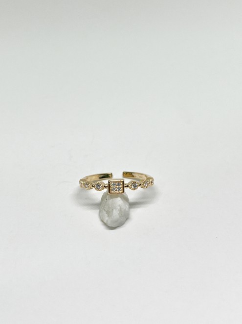 ANILLO AJUSTABLE CUADRADO CIRCULO CIRCON