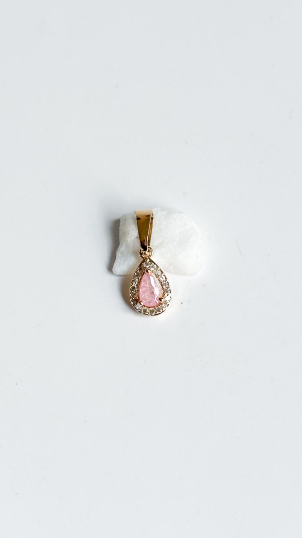DIJE GOTA CIRCON ROSADO